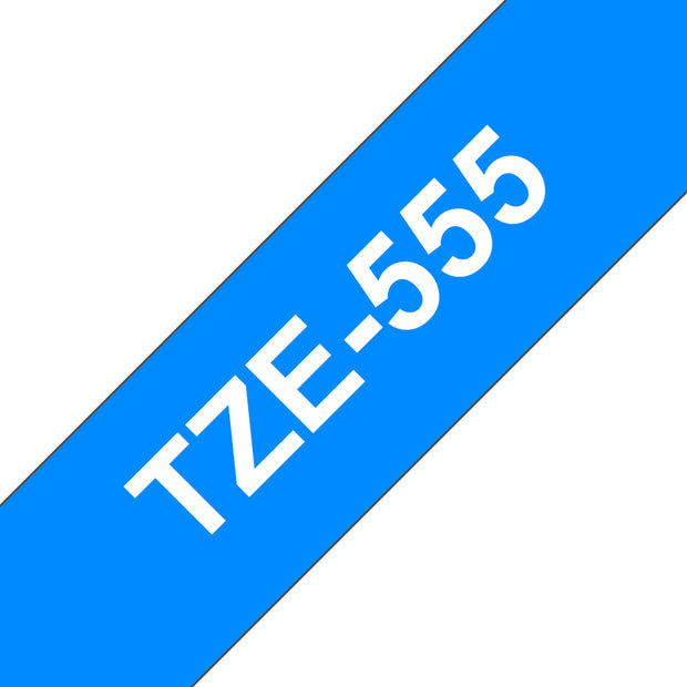 Brother TZE-555 etikett-tejp Vit på blått