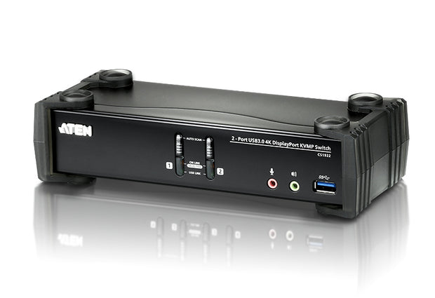 ATEN USB 3.0 4K DisplayPort KVMP-switch med 2 portar (kablar medföljer)