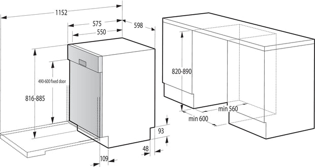 Gorenje GI642E90X Halvintegrerad 13 kuvert diskmaskin