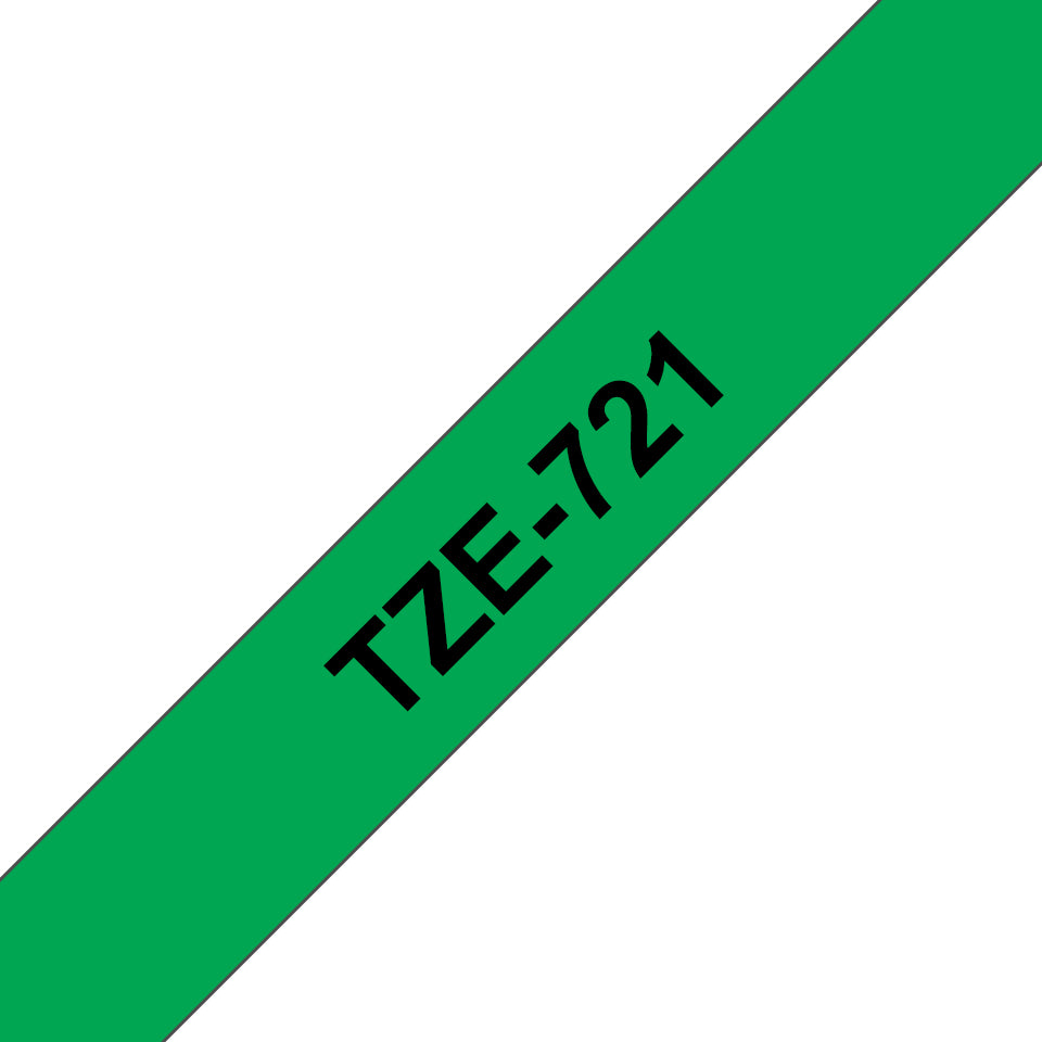 Brother TZE-721 etikett-tejp Svart på grön