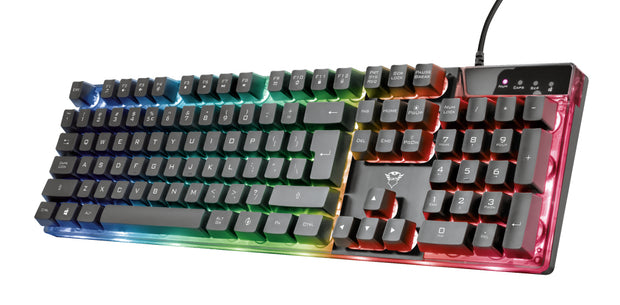 Trust GXT 835 Azor tangentbord Spela USB QWERTY Engelsk Svart