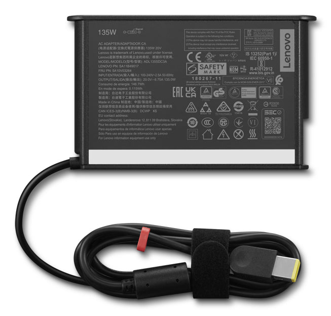 Lenovo 4X21L38724 eladaptrar inomhus Svart