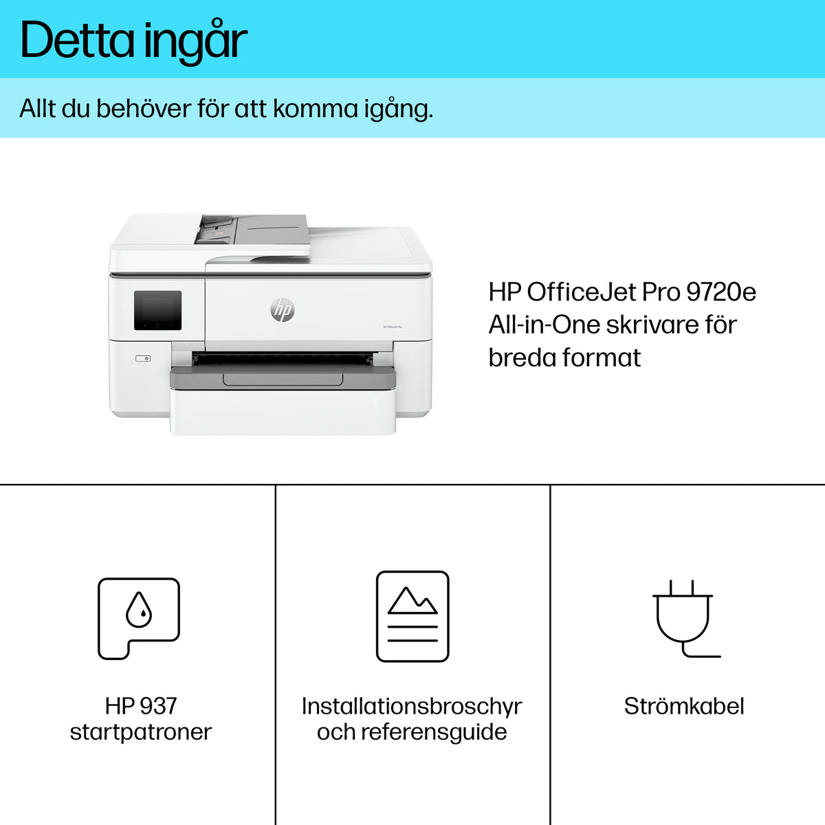 HP OfficeJet Pro 9720e Trådlöst All-in-One Färg Skrivare - Termisk bläckstråle