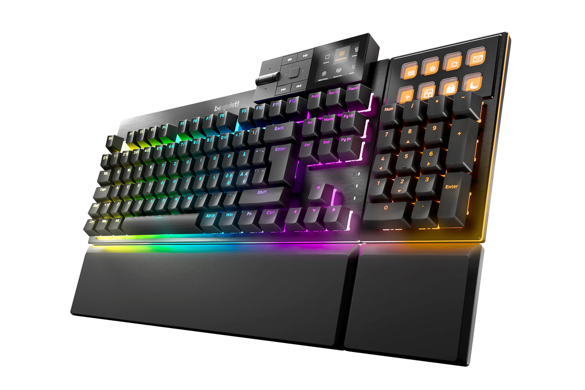 be quiet! Dark Mount Silent Linear DE ISO tangentbord Spela USB QWERTZ tyska Svart