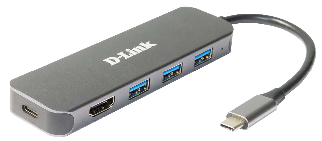 D-Link DUB-2333 dockningsstationer för bärbara datorer Kabel USB Type-C Grå
