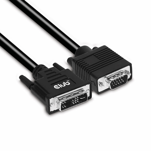 CLUB3D DVI-A TO VGA CABLE M/M 3m/ 9.8ft 28 AWG Svart