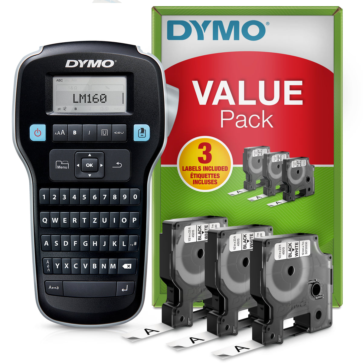 DYMO LabelManager 160 Valuepack etikettskrivare Termal transfer 160 x 160 DPI 12