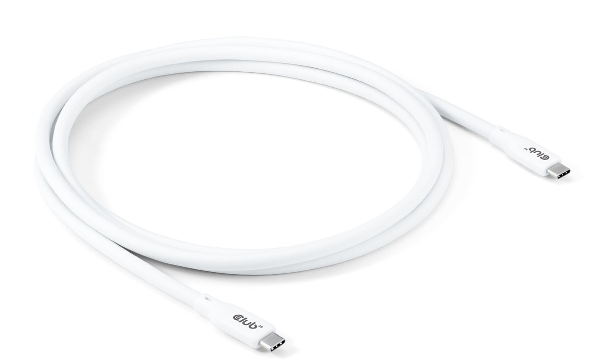 CLUB3D CAC-3001 USB-kablar USB4 Gen 2x2 2 m USB C 20 Gbit/s 240 W Vit