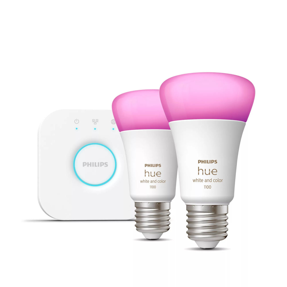 Philips Hue White och Color Ambiance Startpaket: 2 st E27 ljuskällor (1100lm)