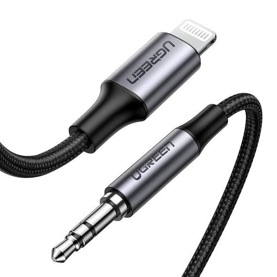Ugreen 70509 mobiltelefonkablar Silver 1 m 3,5mm Lightning