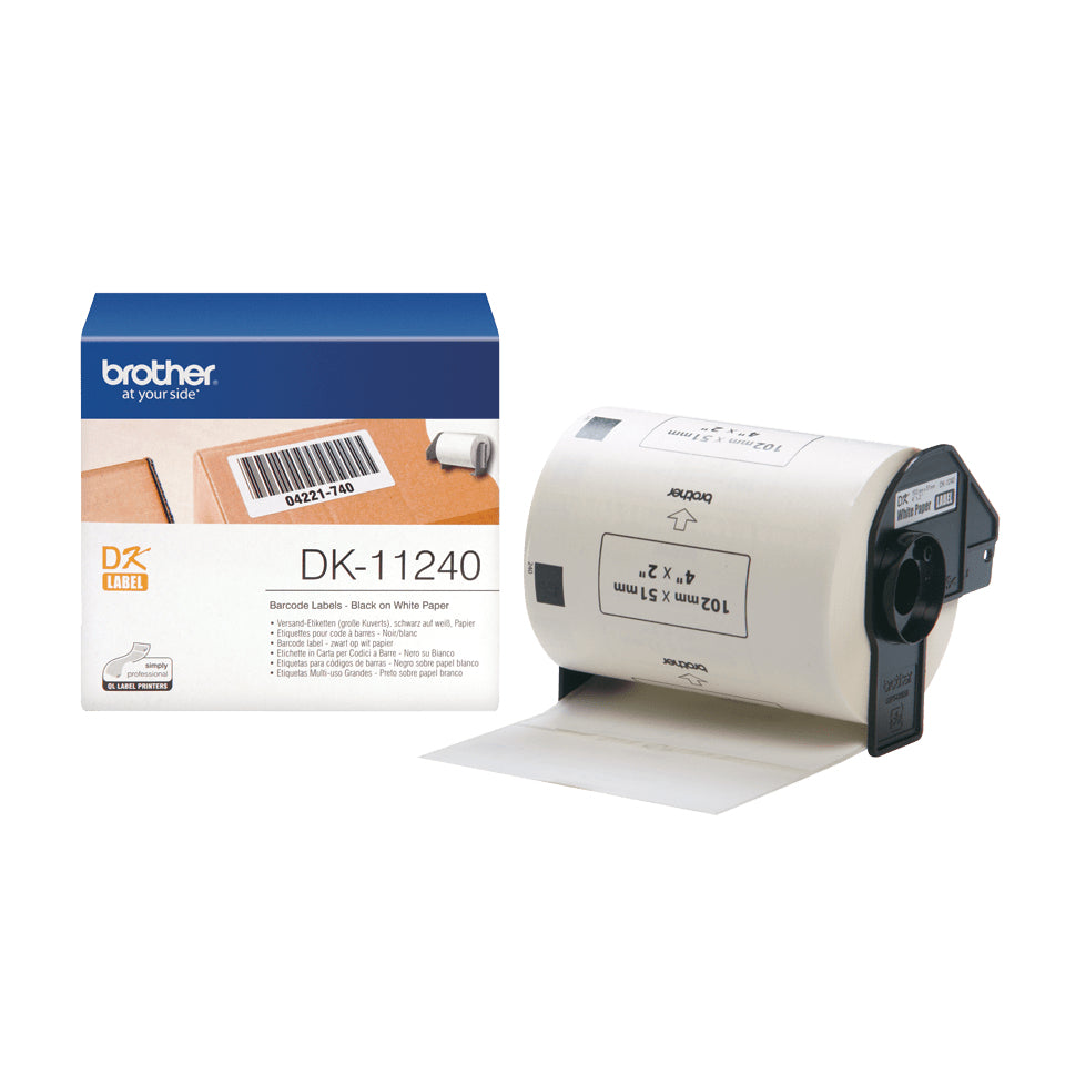 Brother DK-11240 utskriftsbara etiketter Vit