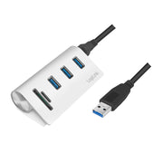 LogiLink CR0045 gränssnittshubbar USB 3.2 Gen 1 (3.1 Gen 1) Type-A 5000 Mbit/s Silver