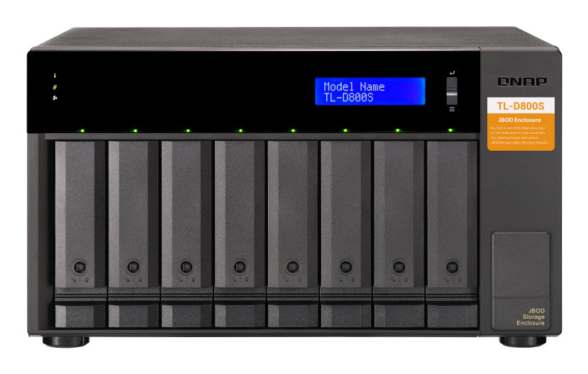 QNAP TL-D800S Hölje för lagringsenheter HDD- / SSD kabinett Svart