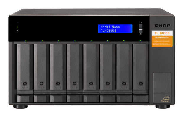 QNAP TL-D800S Hölje för lagringsenheter HDD- / SSD kabinett Svart