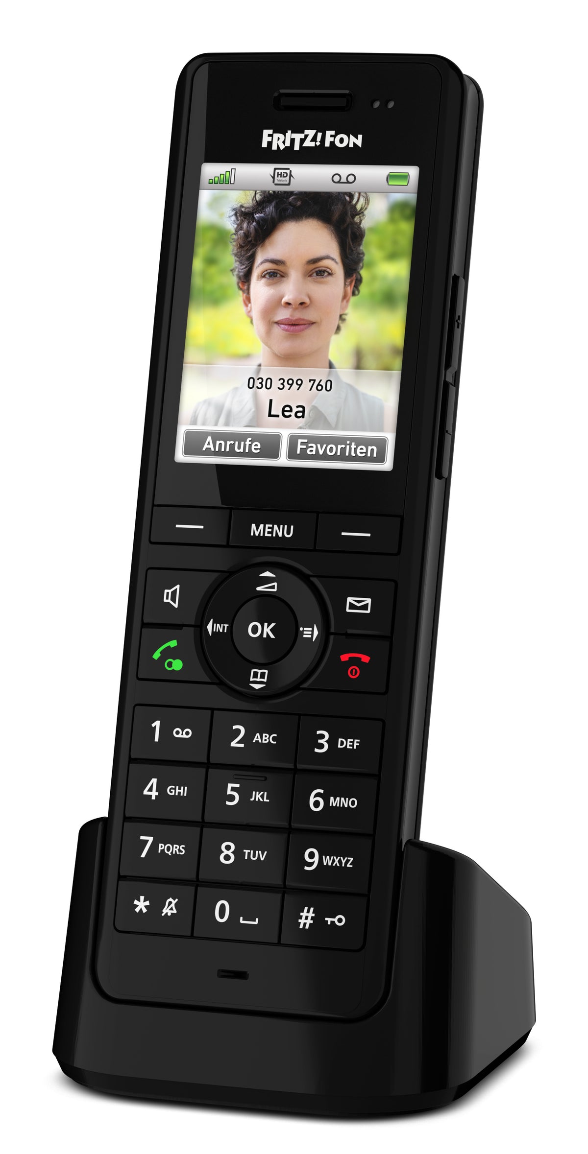 Fon FRITZ! X6 DECT-telefon Namn och uppringnings-ID Svart