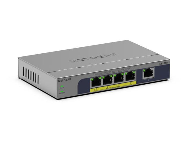 NETGEAR GS105P Ohanterad Gigabit Ethernet (10/100/1000) Strömförsörjning via Ethernet (PoE) stöd