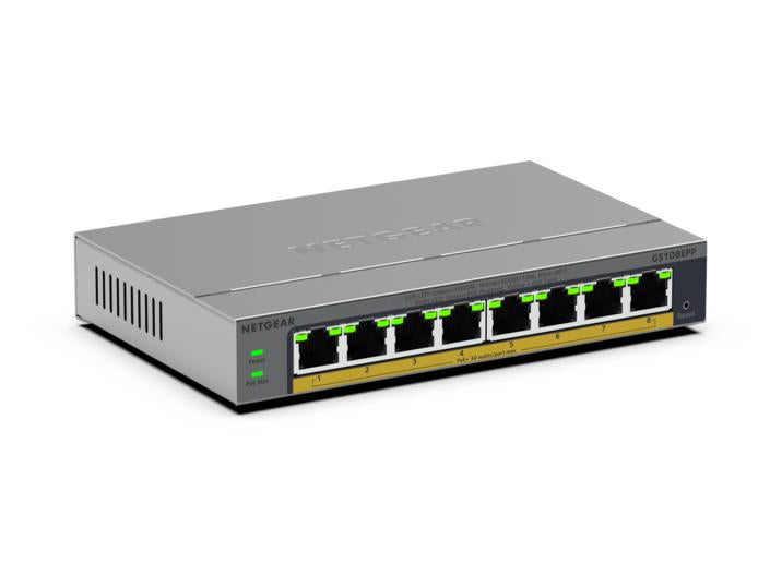 NETGEAR GS108EPP Ohanterad Gigabit Ethernet (10/100/1000) Strömförsörjning via