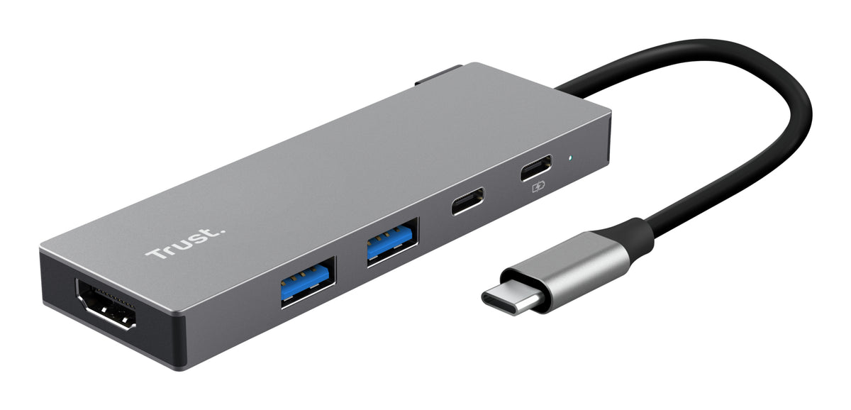Trust 26062 gränssnittshubbar USB Type-C Grå