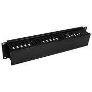 StarTech.com 2U horisontell kanalpanel för kabelhantering med fingrar och lock