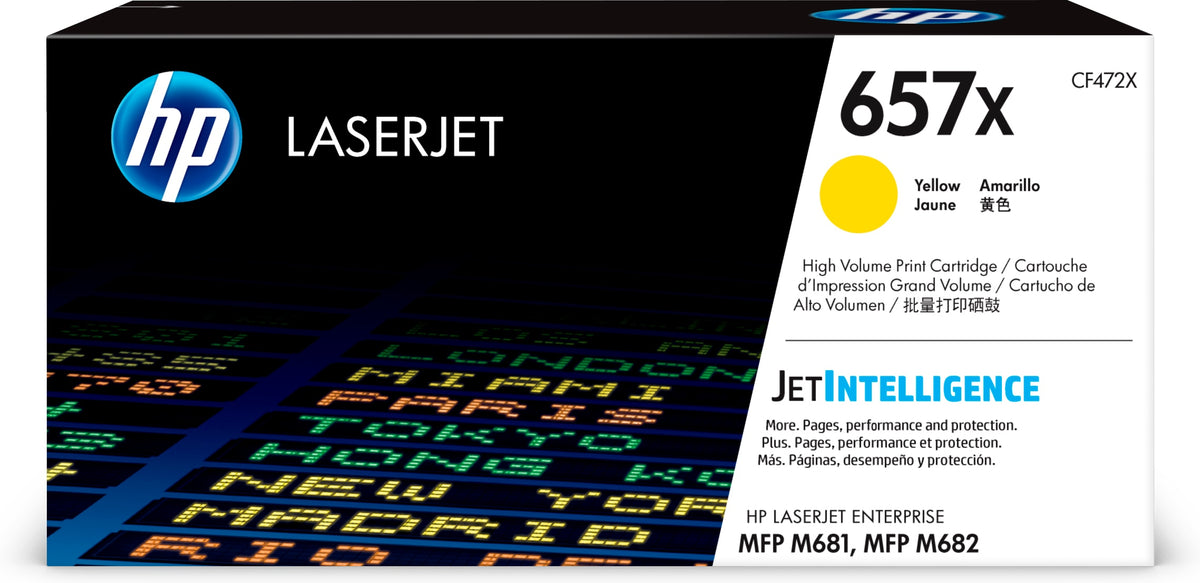 HP 657X gul original LaserJet-tonerkassett med hög kapacitet