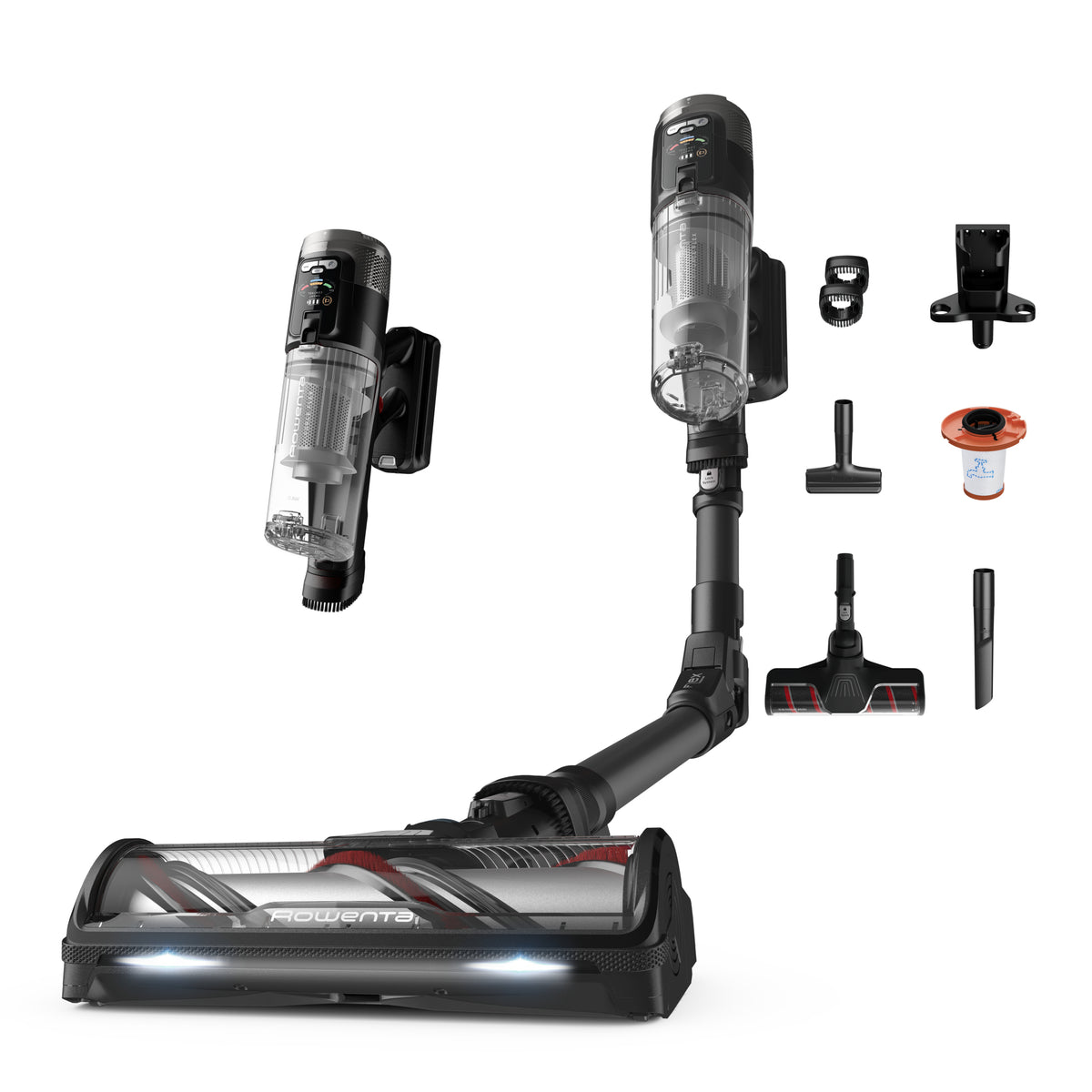 Rowenta X-Force Flex RH9L55E0 upprättstående dammsugare och elektrisk sopborste