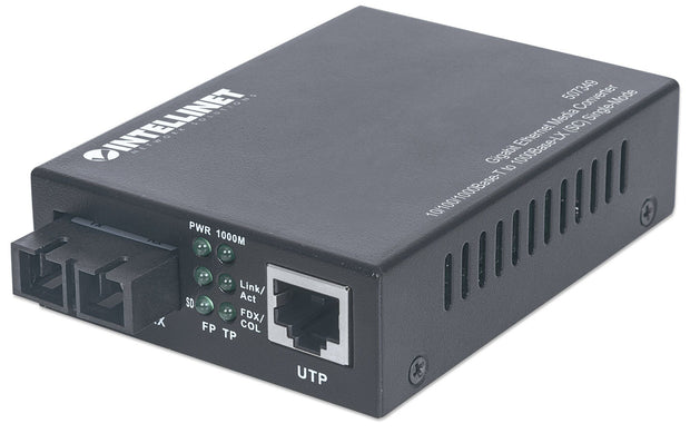 Intellinet 507349 mediakonverterare för nätverk 1000 Mbit/s 1310 nm Enkelläge Svart