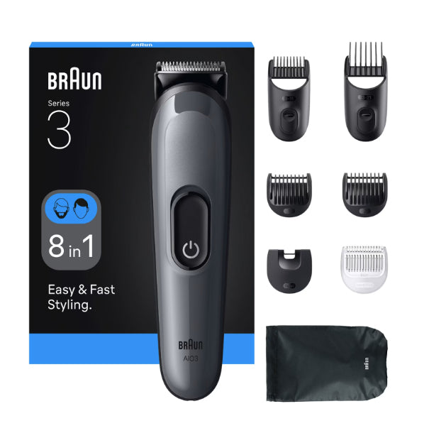 Braun AIO3540 skägg/hår trimmer Svart