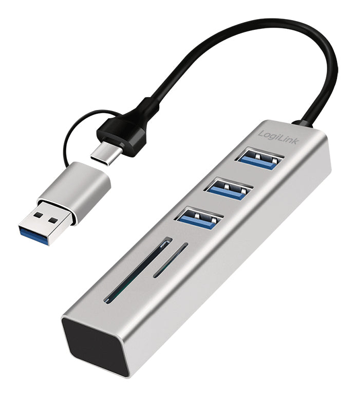 LogiLink UA0445 gränssnittshubbar USB 3.2 Gen 1 (3.1 Gen 1) Type-A + Type-C 5000