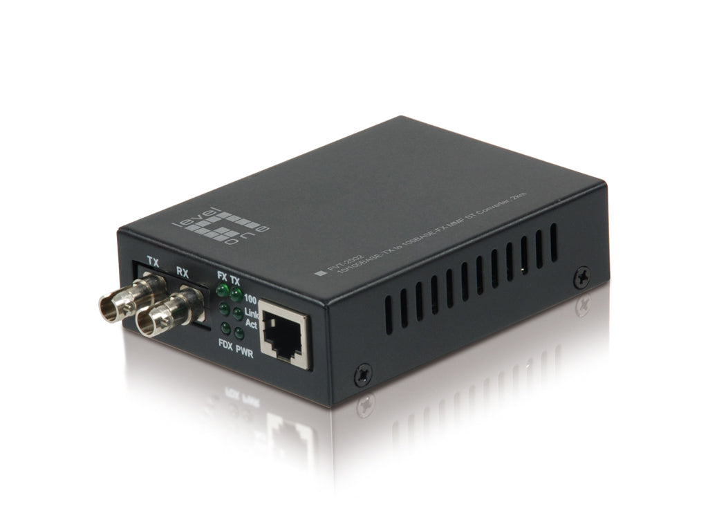 LevelOne FVT-2002 mediakonverterare för nätverk 100 Mbit/s 1310 nm Svart - 1x100M
