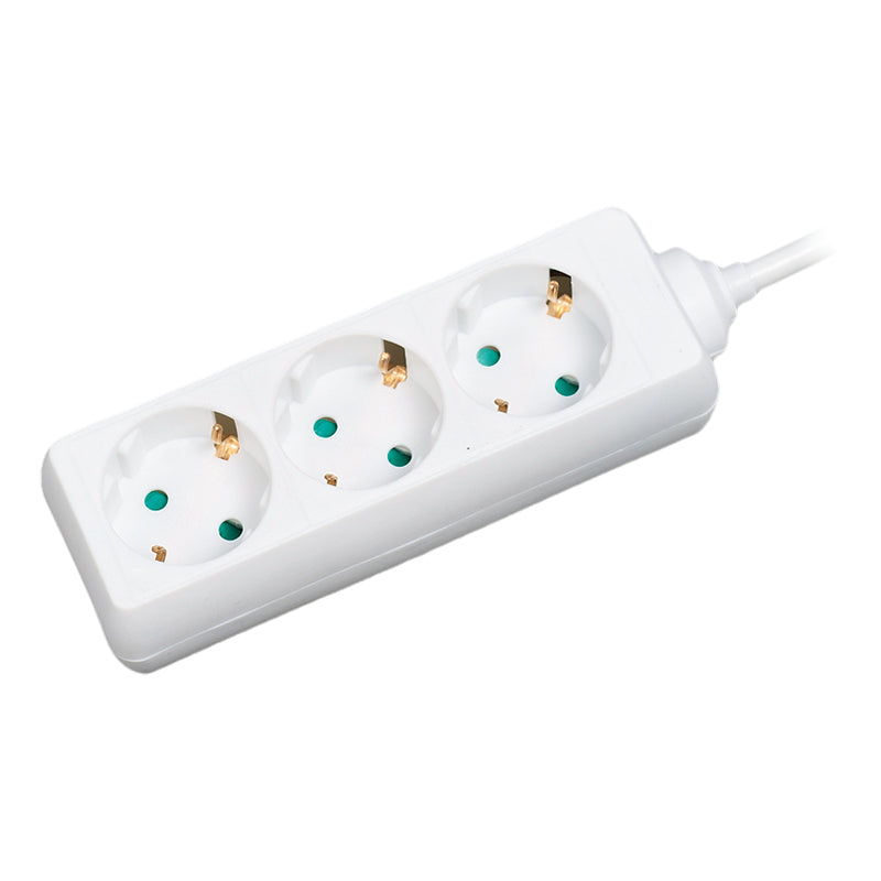 LogiLink LPS205 förlängningssladdar 1,4 m 3 AC-utgångar Vit