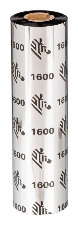 Zebra 1600 Wax värmeband 450 m Svart