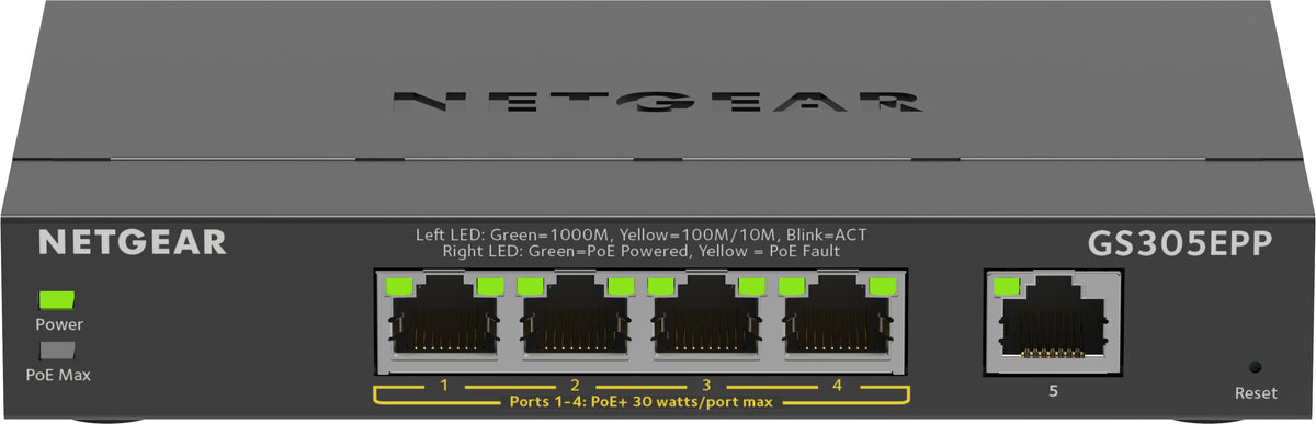 NETGEAR GS305EPP hanterad L2/L3 Gigabit Ethernet (10/100/1000) Strömförsörjning via