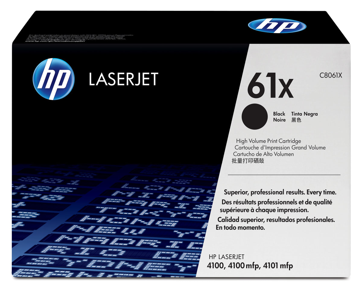 HP 61X High Yield Black Original LaserJet Toner Cartridge Tonerkassett Svart
