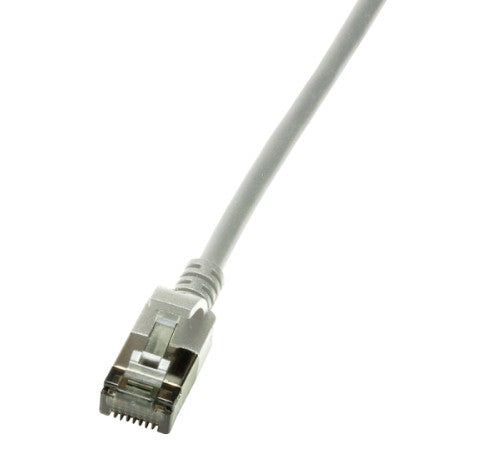 LogiLink Slim U/FTP nätverkskablar Grå 0,5 m Cat6a U/FTP (STP)