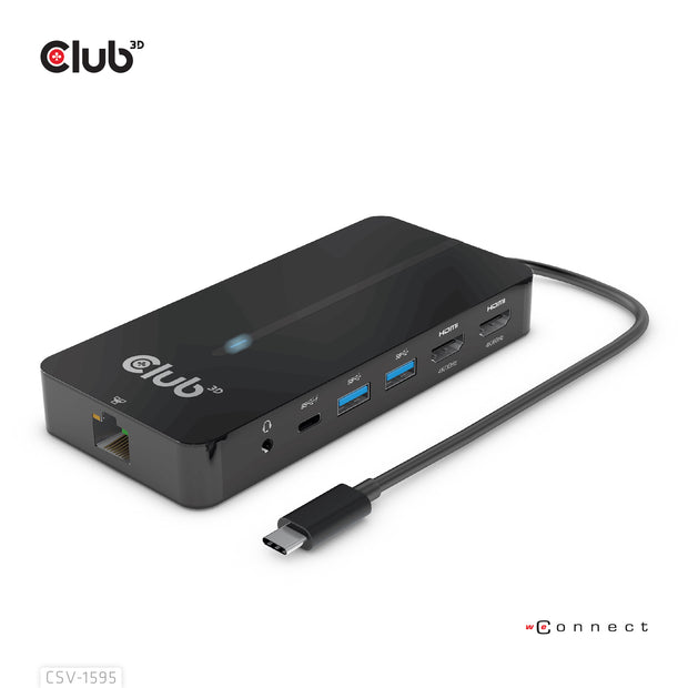 CLUB3D CSV-1595 dockningsstationer för bärbara datorer USB 3.2 Gen 1 (3.1 Gen 1)