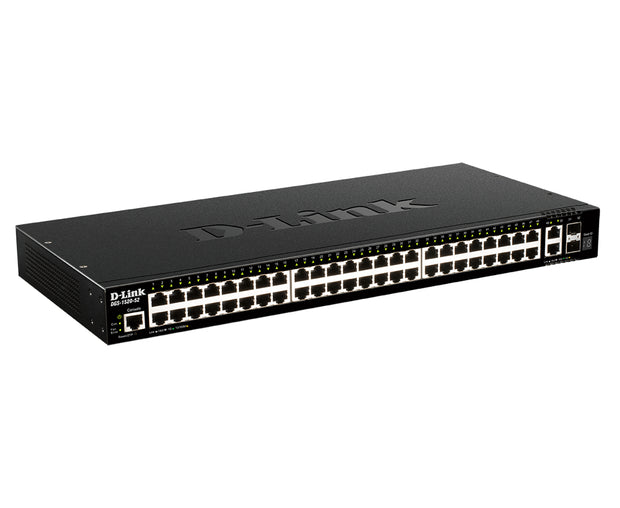 D-Link DGS-1520-52/E nätverksswitchar hanterad L3 10G Ethernet (100/1000/10000) 1U Svart