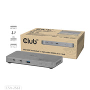 CLUB3D CSV-2563 dockningsstationer för bärbara datorer Thunderbolt 5 Silver