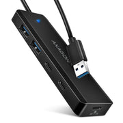 Axagon HUE-C2A gränssnittshubbar USB 3.2 Gen 1 (3.1 Gen 1) Type-A 5000 Mbit/s Svart