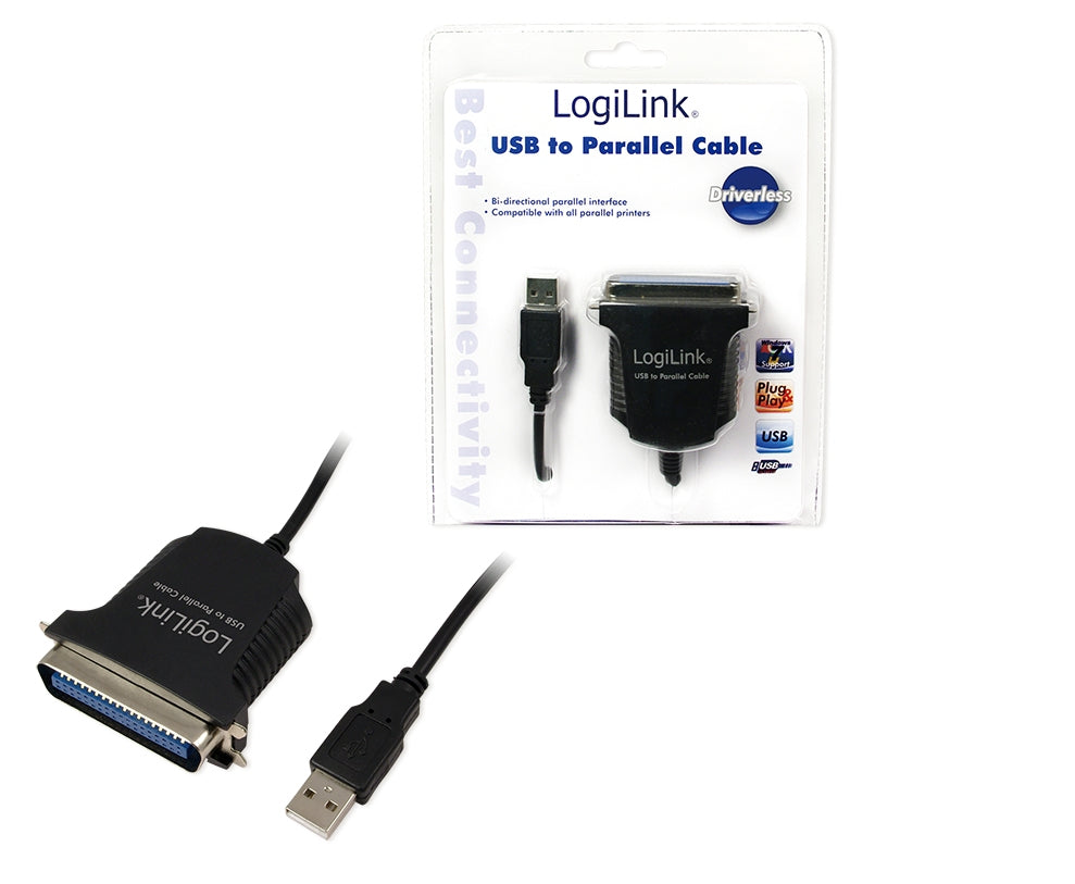 LogiLink AU0003C parallella kablar Svart 1,5 m