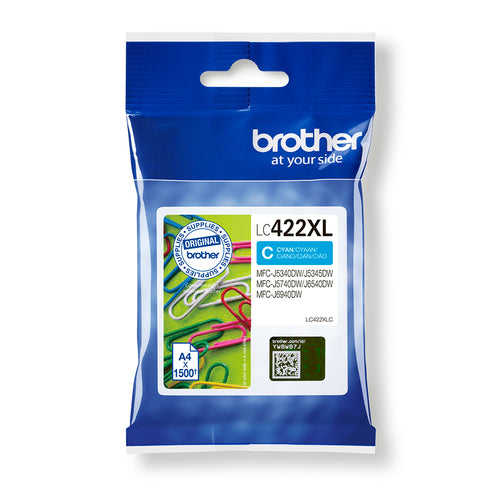 Brother LC422XLC bläckpatroner Original Cyan