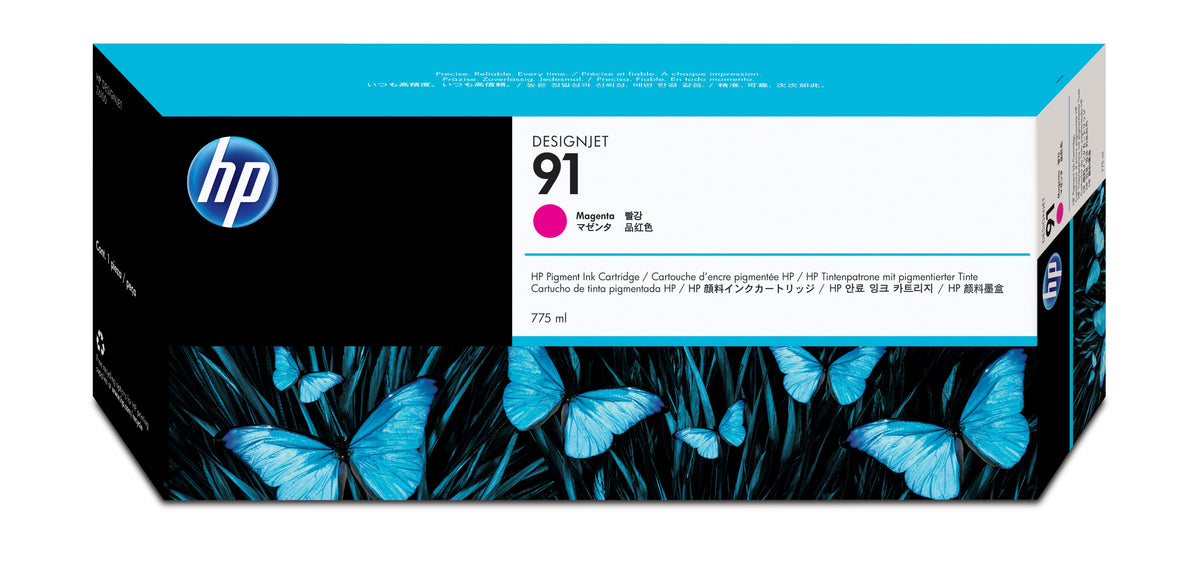 HP 91 775 ml magenta DesignJet-pigmentbläckpatron