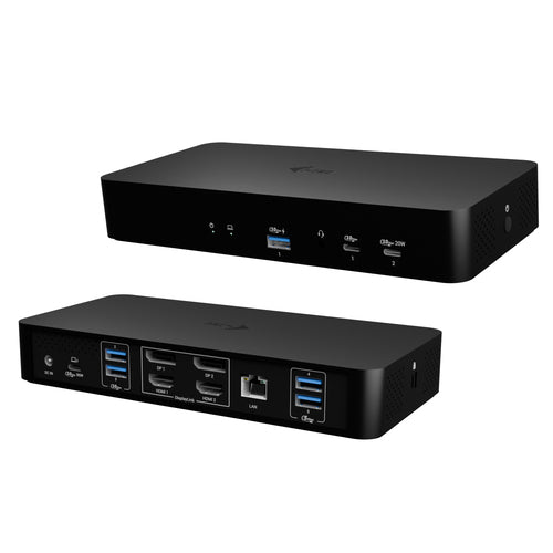 i-tec CAINTGDUAL4KDOCPD dockningsstationer för bärbara datorer Kabel USB 3.2 Gen 1 (3.1 Gen 1) Type-C Svart