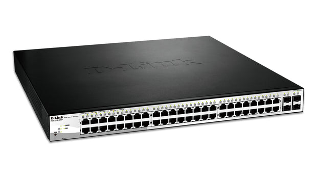 D-Link DGS-1210-52MP hanterad L2 Gigabit Ethernet (10/100/1000) Strömförsörjning via Ethernet (PoE) stöd Svart