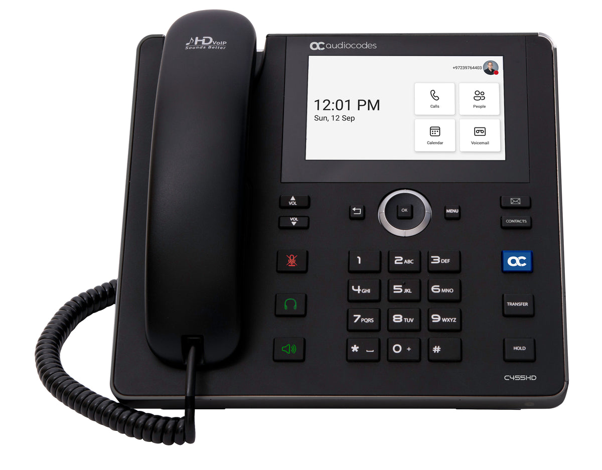AudioCodes C455HD IP-telefoner Svart 8 linjer TFT