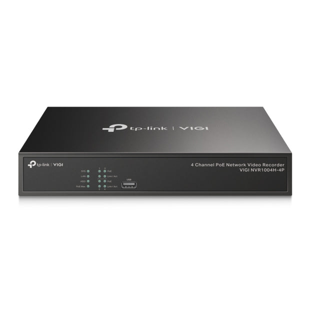TP-Link VIGI NVR1004H-4P nätverksvideobandspelare (NVR) Svart