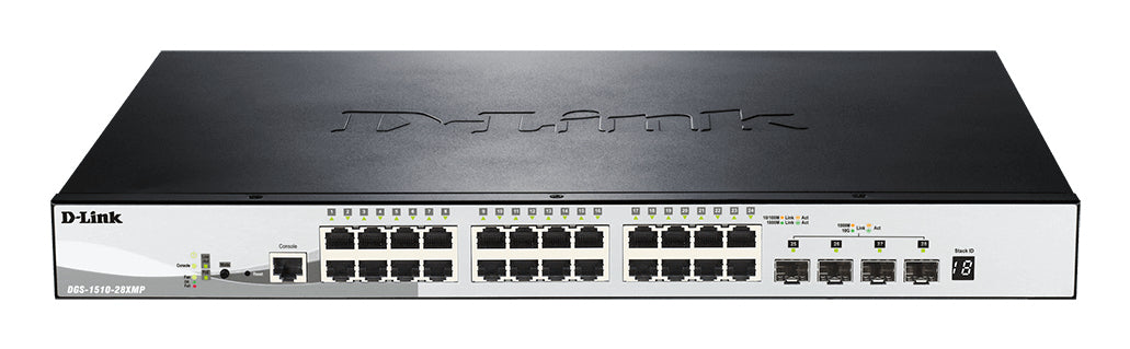 D-Link DGS-1510-28XMP hanterad L2/L3 Gigabit Ethernet (10/100/1000) Strömförsörjning