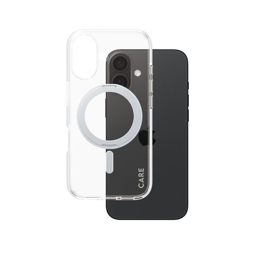 PanzerGlass CARE by Case Transparent w. Silver Kickstand & MagSafe iPhone 16
