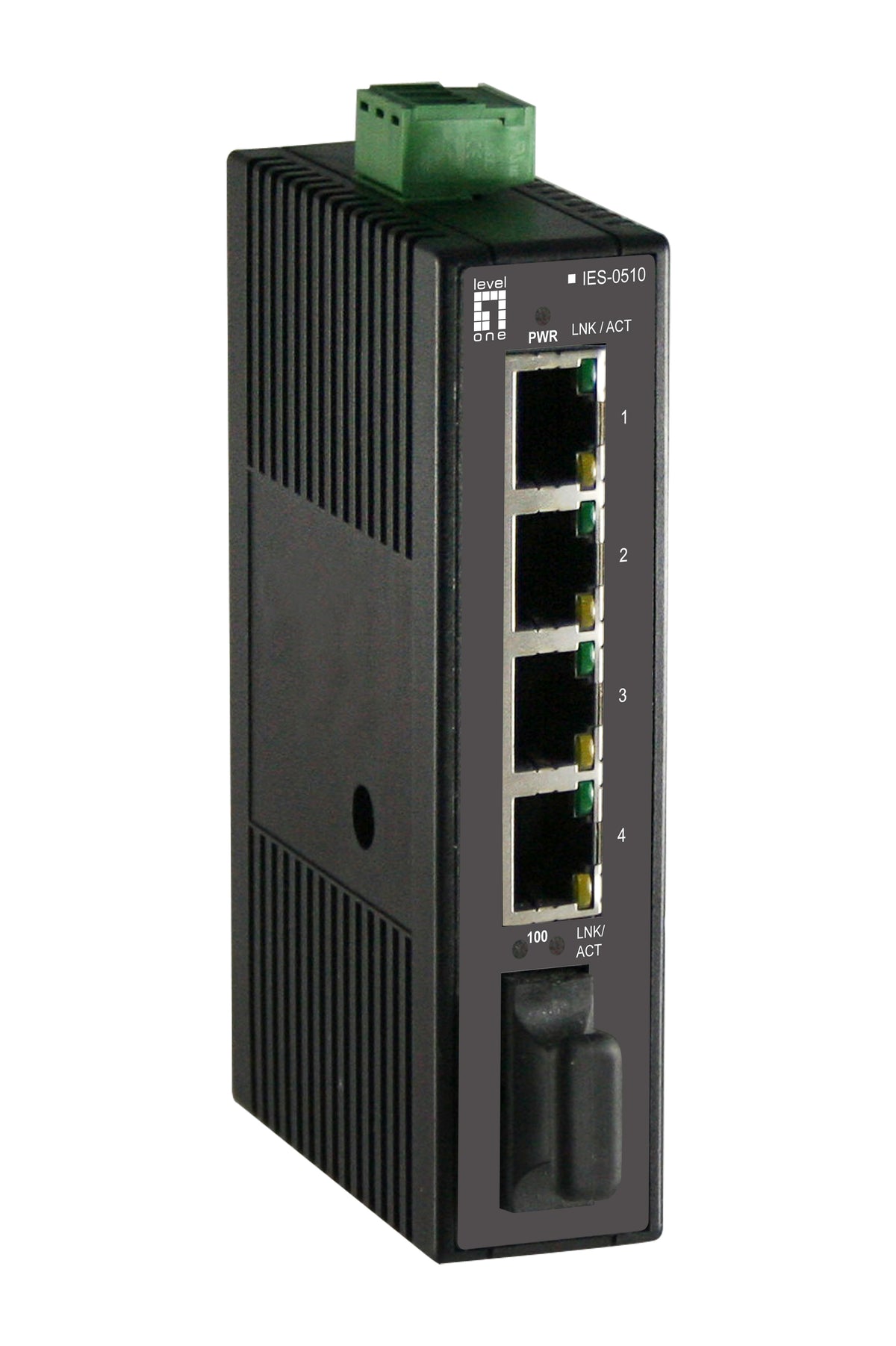 LevelOne IES-0510 nätverksswitchar Ohanterad Fast Ethernet (10/100) Svart