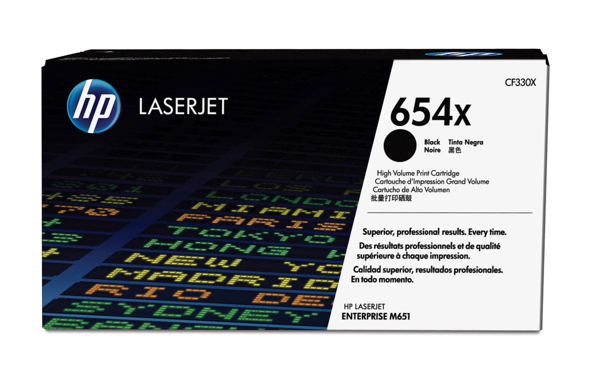 HP 654X svart original LaserJet tonerkassett med hög kapacitet