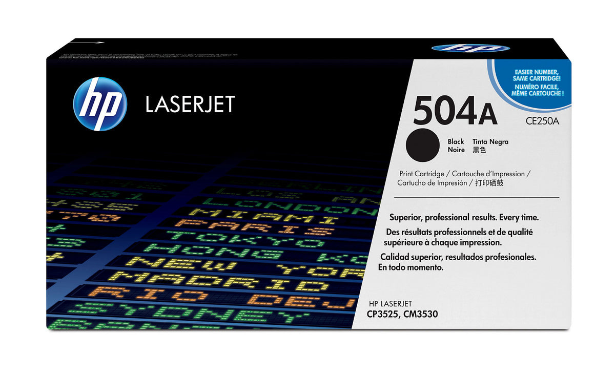 HP 504A svart LaserJet-tonerkassett